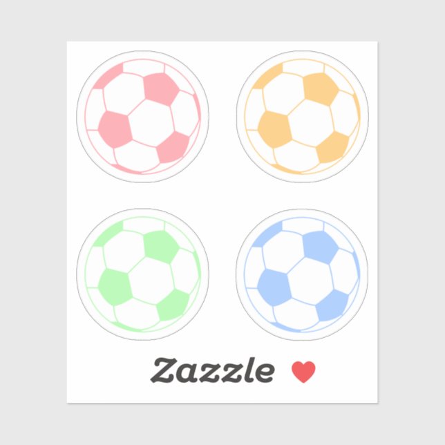 Pastel Colorful Soccer ball Sticker (Sheet)