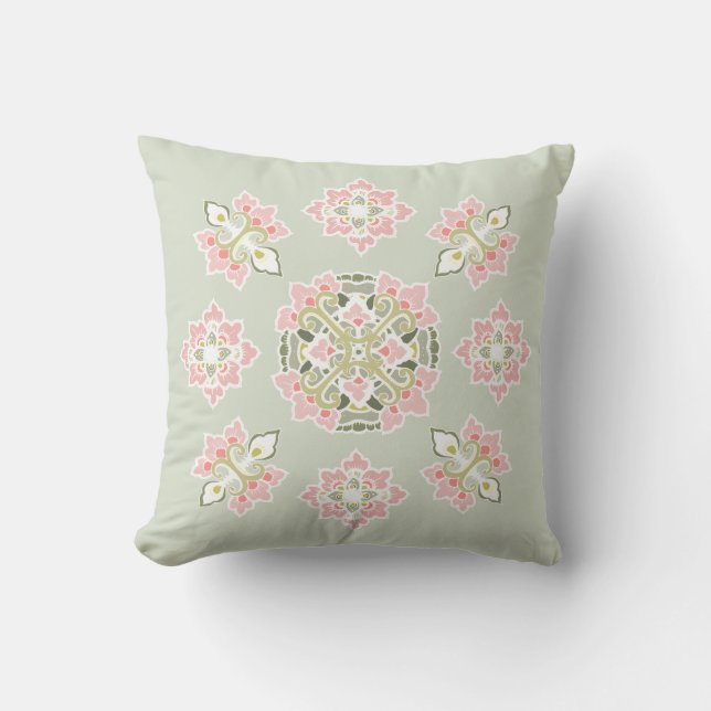 Pastel Colorful Tracery Ornament  Throw Pillow (Front)