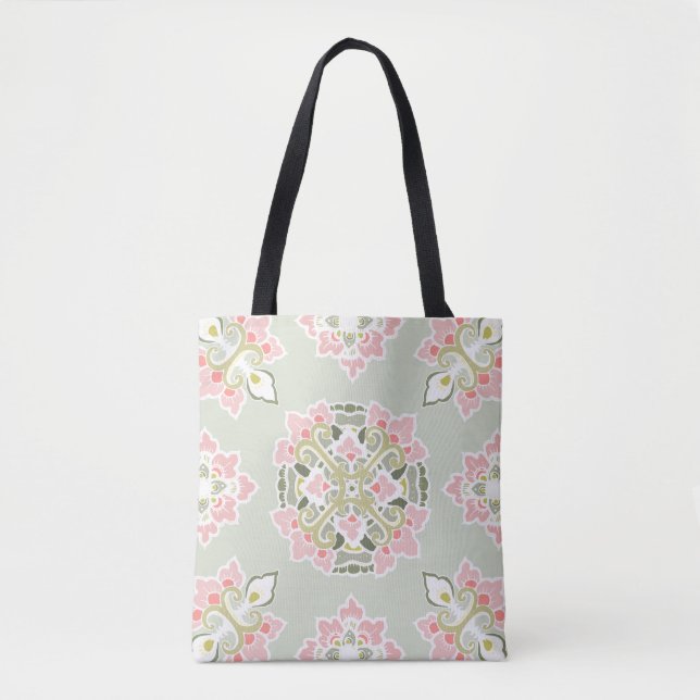Pastel Colorful Tracery Ornament Tote Bag (Front)