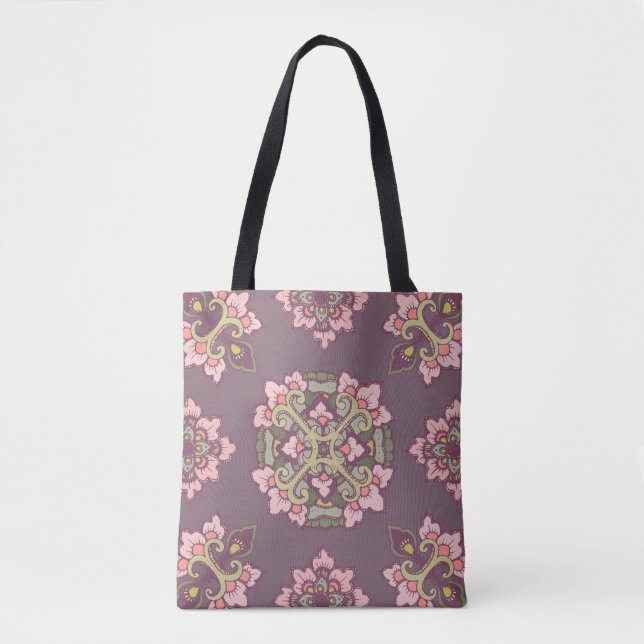 Pastel Colorful Tracery Ornament Tote Bag (Front)