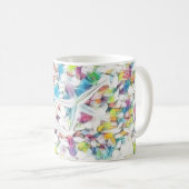 Pastel Colorful Watercolor Starfish and shells Coffee Mug (Front Right)