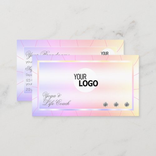 Pastel Colorful with Diamonds and Logo Multicolor Business Card