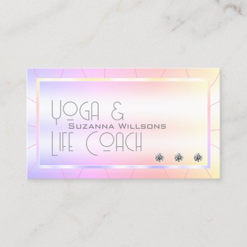 Pastel Colorful with Shimmery Diamonds and Logo Business Card
