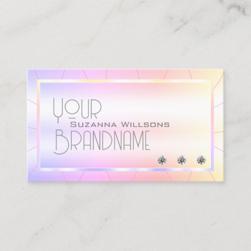 Pastel Colorful with Shimmery Diamonds Rainbow Business Card