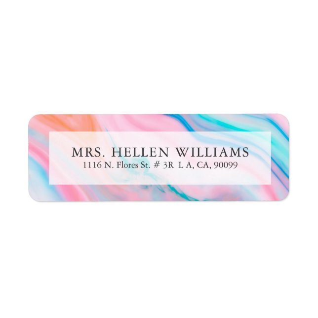 Pastel colors abstract agate marble label (Front)