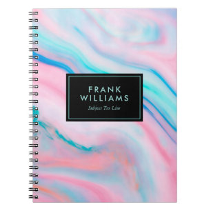 Pastel colors abstract agate stone notebook