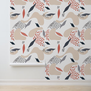 Pastel Colors Abstract Flowers Pattern Wallpaper