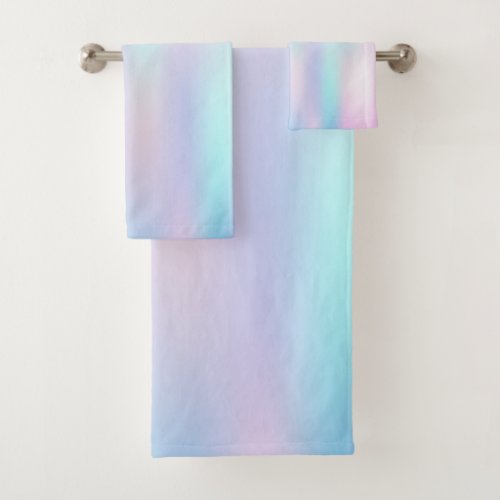 Pastel Colors Abstract Iridescent Background Bath Towel Set