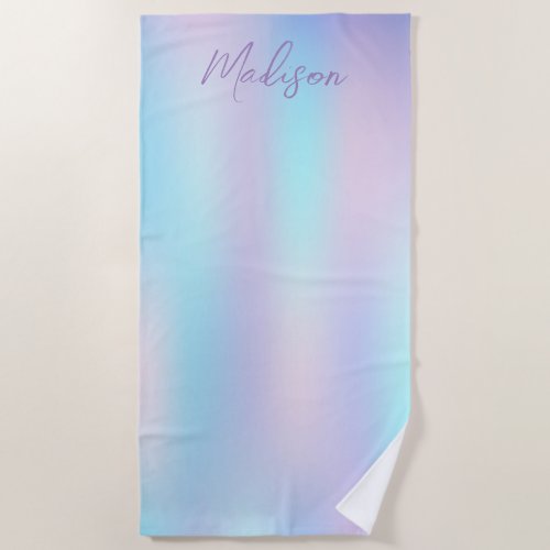 Pastel Colors Abstract Iridescent Background Beach Towel