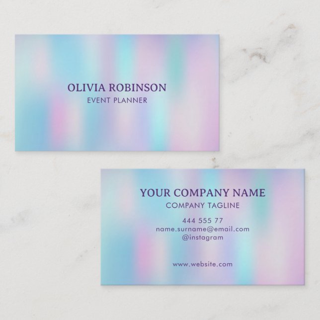 Pastel Colors Abstract Iridescent Background Business Card (Front/Back)