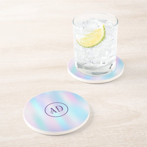 Pastel Colors Abstract Iridescent Background Coaster