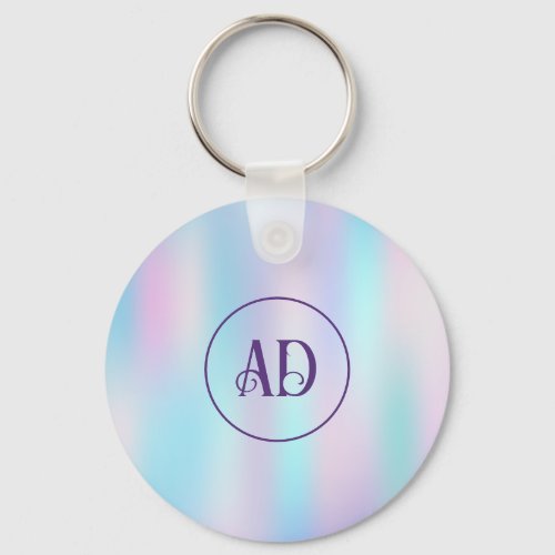 Pastel Colors Abstract Iridescent Background Keychain