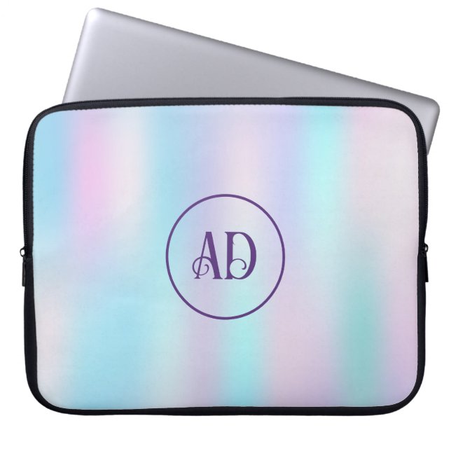 Pastel Colors Abstract Iridescent Background Laptop Sleeve (Front)