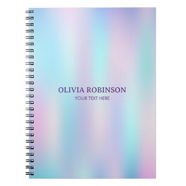 Pastel Colors Abstract Iridescent Background Notebook (Front)