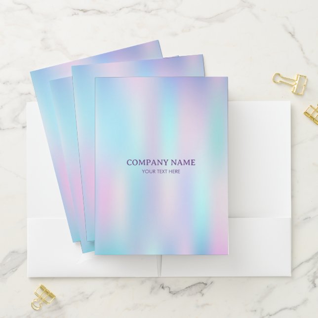 Pastel Colors Abstract Iridescent Background Pocket Folder (In Situ)