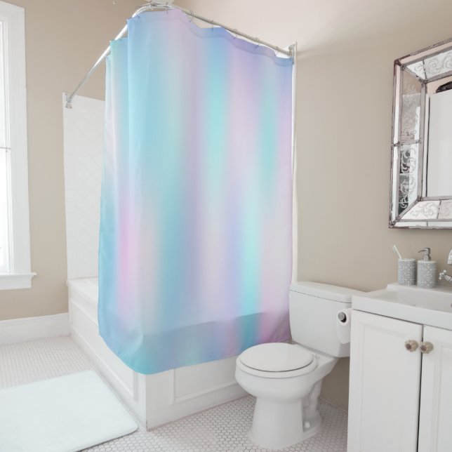 Pastel Colors Abstract Iridescent Background Shower Curtain (In Situ)