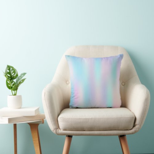 Pastel Colors Abstract Iridescent Background Throw Pillow