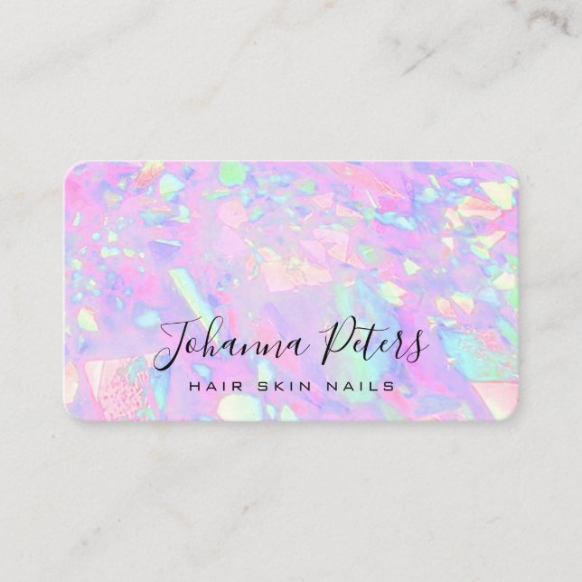 pastel colors abstract opal inspired business card (Front)