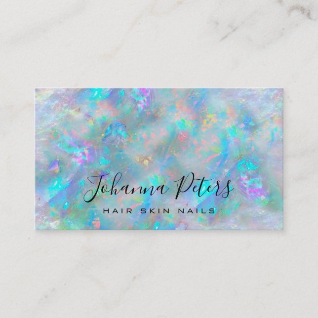 pastel colors abstract opal texture business card (Front)