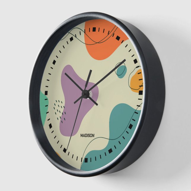 Pastel colors abstract shapes modern background cl clock (Angle)