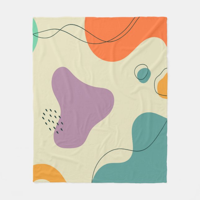 Pastel colors abstract shapes modern background fleece blanket (Front)