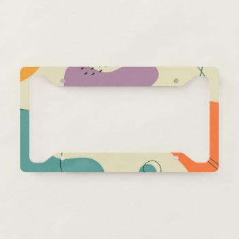 Pastel Colors Abstract Shapes Modern Background License Plate Frame by gogaonzazzle at Zazzle