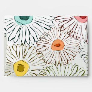 Pastel colors abstract spring flowers envelope