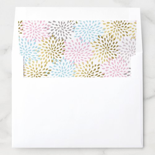 Pastel colors abstract starburst pattern envelope liner