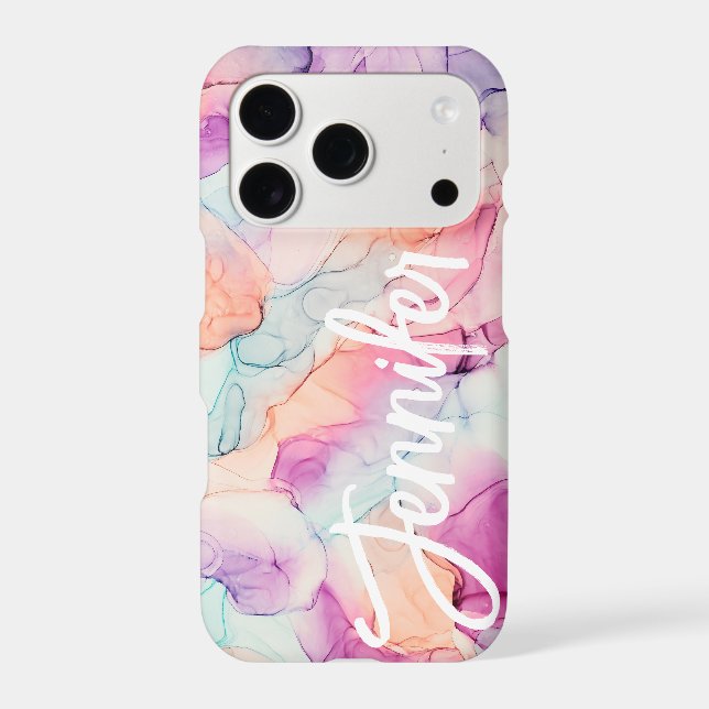 Pastel Colors Alcohol Ink Abstract Pattern Iphone Case (Back)