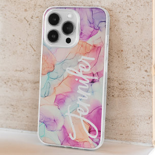 Pastel Colors Alcohol Ink Abstract Pattern iPhone 15 Pro Case