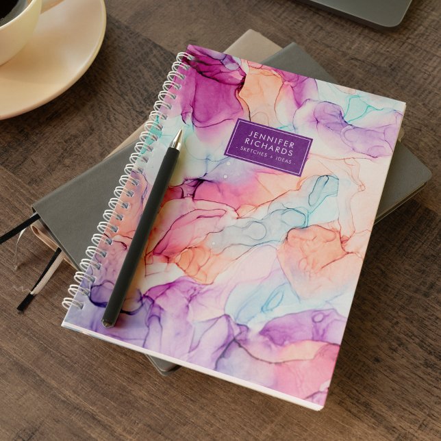 Pastel Colors Alcohol Ink Personalized Notebook (Creator Uploaded)