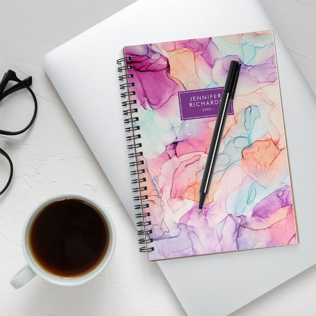 Pastel Colors Alcohol Ink Personalized Planner (Creator Uploaded)