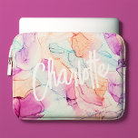 Pastel Colors Alcohol Ink Stain Pattern Laptop Sleeve<br><div class="desc">Pastel Colors Alcohol Ink Stain Pattern personalized design.</div>