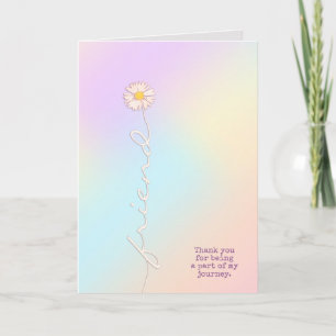pastel colors and daisy for friend thank you card