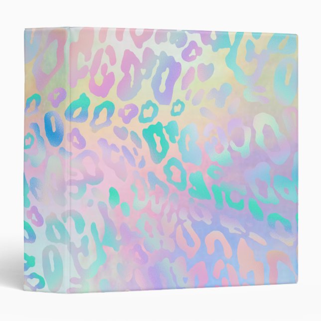 pastel colors animal skin 3 ring binder (Front/Spine)