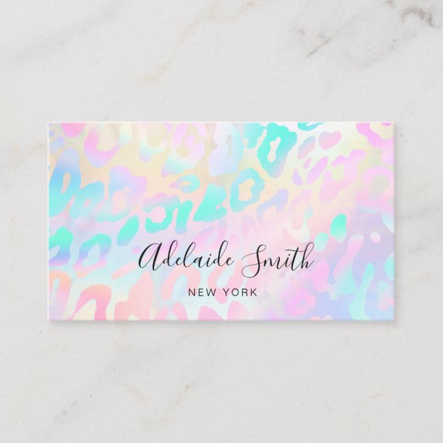 pastel colors animal skin pattern business card (Front)