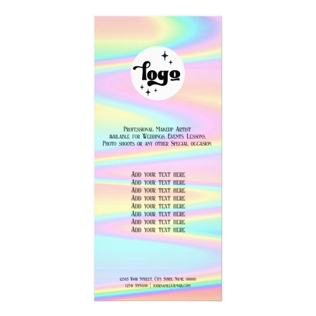 pastel colors background rack card (Front)