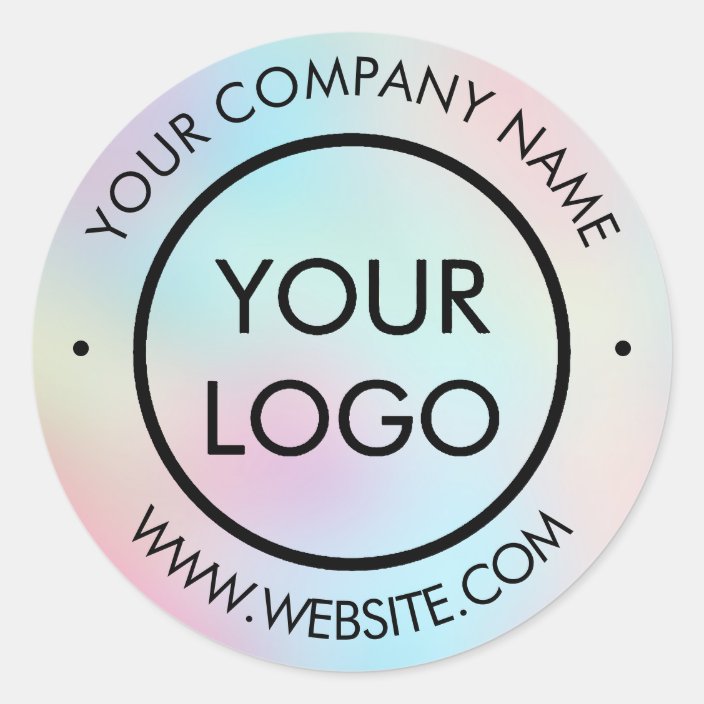 pastel colors background your logo classic round sticker