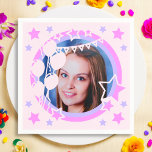 Pastel Colors Birthday Party Framed Photo Paper Napkins<br><div class="desc">Upload a photo, and easily create your personalized napkins. Click EDIT to change any of the three design colors. You can TRANSFER this DESIGN on other Zazzle products and adjust it to fit most of the Zazzle items. Standard Studio designs are made in high-resolution vector graphics for professional print. Thank...</div>