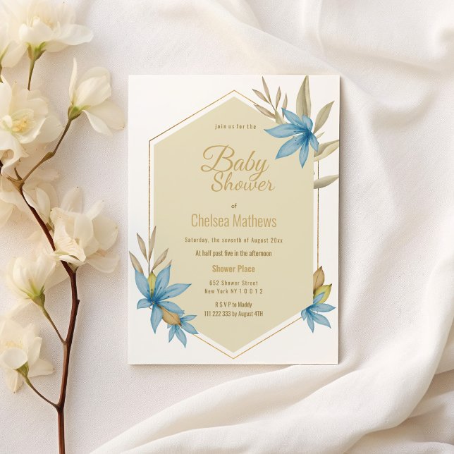 Pastel colors botanic terrarium flower Baby Shower Invitation Postcard (Pastel colors botanic terrarium flower Baby Shower )