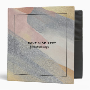 Pastel colors brushstrokes 3 ring binder