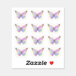 Colorful butterfly Logo, butterfly Sticker, Pastel cute colors, AI