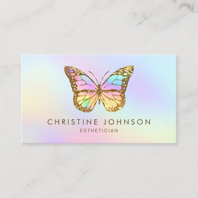 pastel colors butterfly business card (Front)