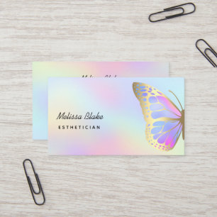 pastel colors butterfly logo business card