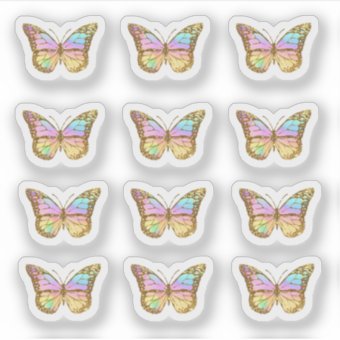 pastel colors butterfly sticker | Zazzle