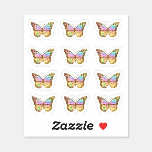 pastel colors butterfly sticker