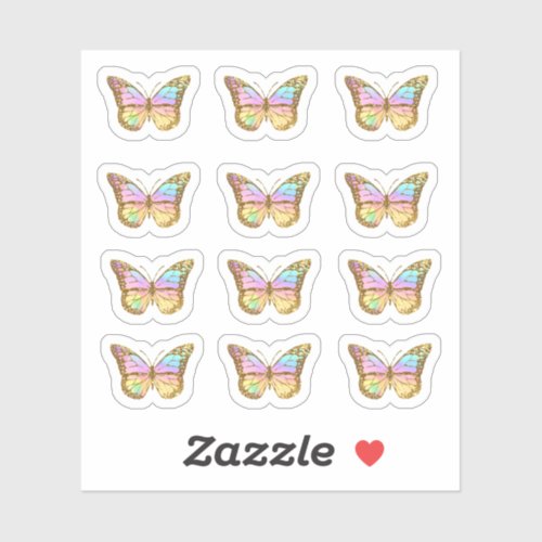 pastel colors butterfly sticker