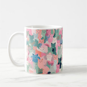 Pastel Colors Cat Camouflage Coffee Mug