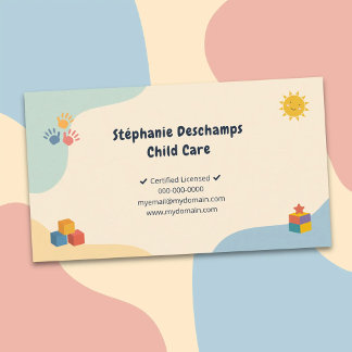 Pastel Colors - Child Care Business Card