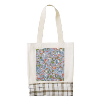 Pastel Colors Christmas Characters Pattern Zazzle HEART Tote Bag